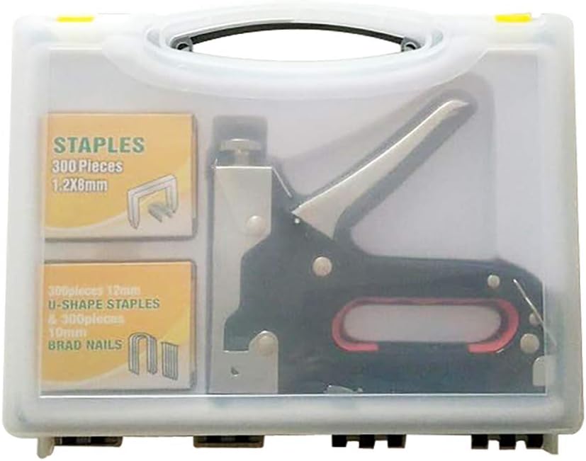 Upholstery Heavy Duty Staple Gun, Nail Gun,3 in 1 Staple/Brad Nail Gun, 3 Way Tacker Tool with 900 Staples for Fixing Material, Decoration, Carpentry, Furniture, Doors and Windows, Billboards