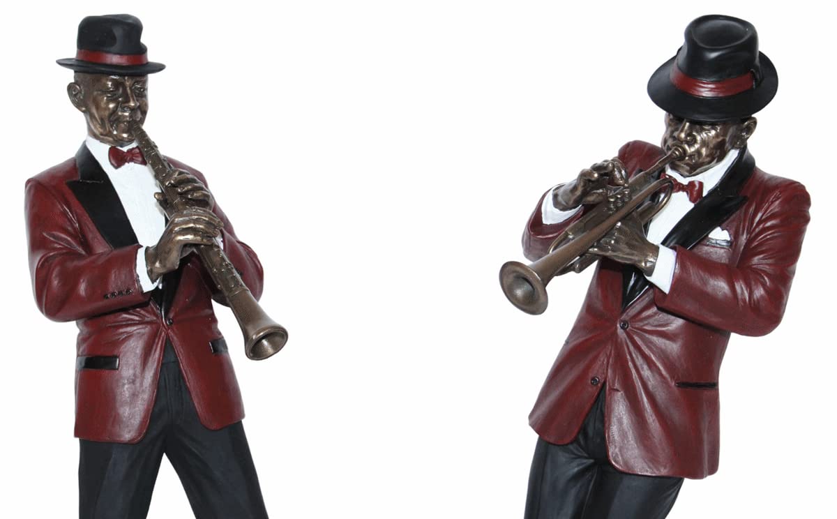 Deko Figur Jazz Musiker Figuren Trompeter und Klarinettist H 30 cm Dekofigur Jazz Band Parastone