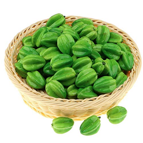 Gresorth 30 PCS Faux Mini Vert Carambola Artificiel Pêche Accueil Fête Cuisine Décoration Cover
