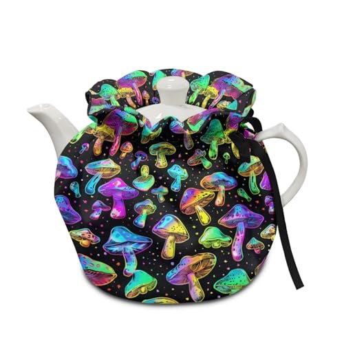Image of Colorful Mushroom Tea Cozy for Teapot Insulated Teapot Cozy Large Tea Pot Cosy Lightweight Tea Cosy Cover Easy to Clean for Home Kitchen Decorative Accessories