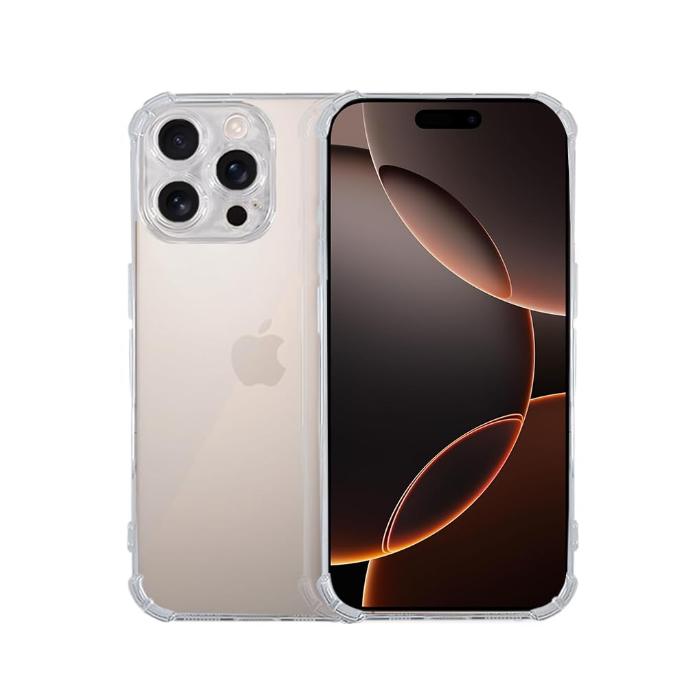 7SEVEN® Back Cover for iPhone 16 Pro Max Transparent Mobile Back Case Shock Proof Design Camera Edges Protection Crystal Clear Phone Case Silicon Soft TPU & Flexible Bumper Case for iPhone 16 Pro Max