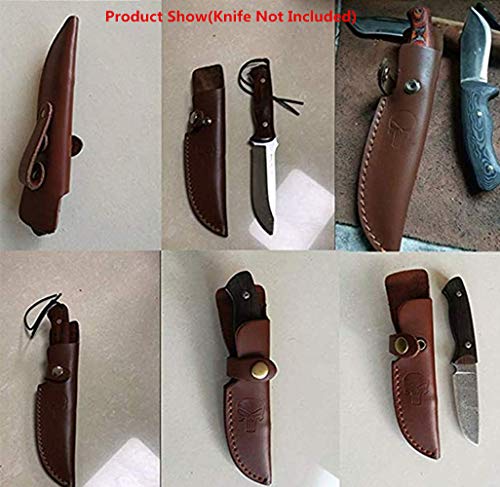 Aibote Fixed Blade Knife Sheath with Belt Loop Hunting Holster Carrying Knives Leather Holder Sheaths Case Scabbard Pouch Bag Pocket EDC Camping Outdoor Tool(A-Large)