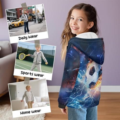 Boys Zip Up Hoodies 3D Printed Fleece Lightweight 6-16T Hooded Sweatshirt Athletic Jacket with Pockets for Kids4