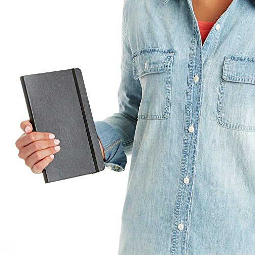 Image of AccuPrints A5 Hard Bound Diary 200 Pages |80 GSM| Notebook Diary with Elastic Lock PU Leather Ruled Sheets Good For Journaling, Offices (Black)
