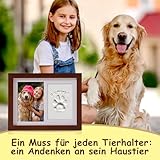 PewinGo Gedenkrahmen Hund und Katze, Pfotenabdruck Set Hund Katze Fotorahmen mit Ton Impressum Kit und Foto-Display für 6 x 4“ Foto, Perfekte Andenken Geschenk für Tierbesitzer