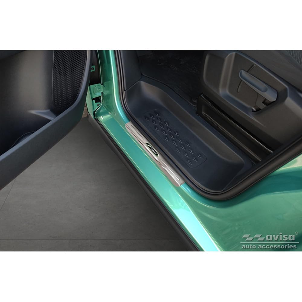 Avisa Inox door sill protectors compatible with Volkswagen ID.Buzz 2022- 'E-Power' - 2-pieces