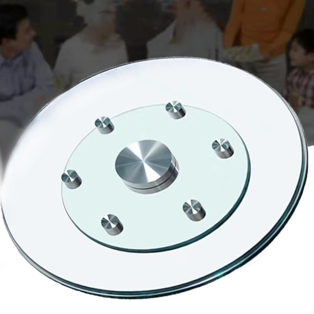 NILZA Tournant Verre Rotatif Plateau De Service pour Cuisine, 100cm Lazy Susan Grande Présentoir À Gateaux, Plateau Tournant avec Roulement Silencieux (Size : 100cm/40in)