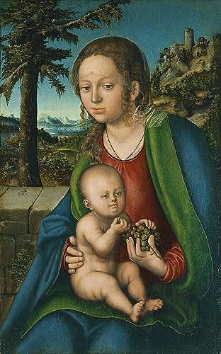 Impression sur toile la Vierge à l'enfant Lucas Cranach l'Ancien luxe 60x90