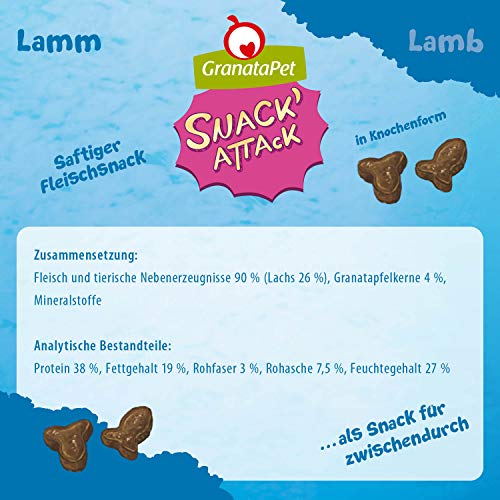 GranataPet Snack' Attack Fisch, 100 g, Hundeleckerli ohne Getreide & ohne Zuckerzusätze, Leckerchen für Hunde, weicher Hundesnack
