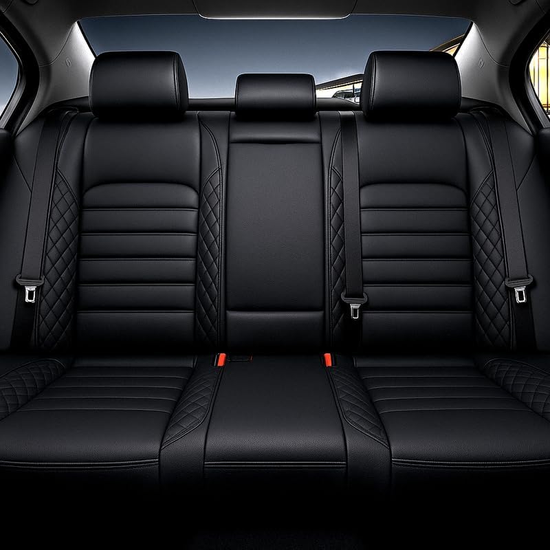 Image of RideoFrenzy Streak Full Black Seat Covers for New Kia Seltos 2026 | Skin Fit Tailor Made | 20mm HDR Foam Bucket Fit Seat Cover