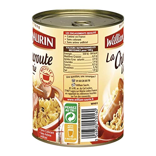 WILLIAM SAURIN - Choucroute Garnie 400G - Lot De 3