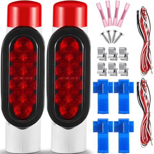 Rossesay 2 Set Boat Trailer Guide on Post Guide Waterproof Submersible Light Boat Trailer Pole PVC LED for 2-3/8