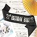 Fukaisu 21st Birthday Baddie Sash, Glitter Cloth Fashion Baddie Sash with Safety Pin Funny 21st Birthday Party Decorations Supplies for Women and Men