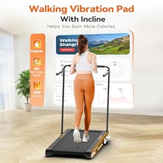 Sperax 4 in 1 Foldable Walking Vibration Pad with 6% Incline,7.5 MPH Treadmills for Home with Remote Control, 3.0HP Walking Pad Treadmill with APP