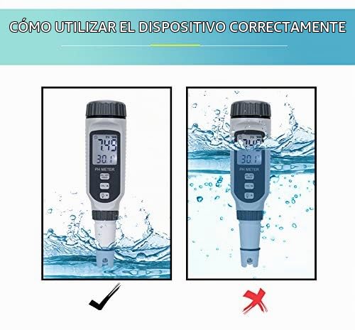Medidor de pH digital, pH profesional y medidor de temperatura portátil probador de calidad del agua acidímetro PH818 0-14 medición de inteligente preciso ans sensor pantalla LCD