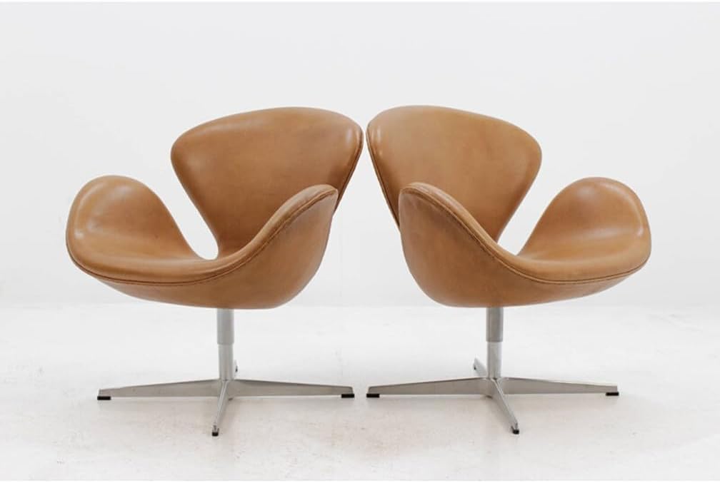 - Set of 2 Modern Swivel Lounge Chair with Hydraulic Lift for Home Office Hotel Cafe (Brown Set of 2)