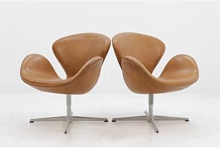 Set of 2 Modern Swivel Lounge Chair with Hydraulic Lift for Home Office Hotel Cafe (Brown Set of 2)