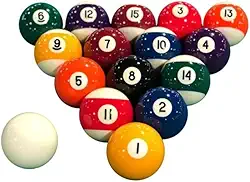 Conjunto de Bolas de Bilhar ou Sinuca Profissional, 57mm, 16 Bolas em Pedra, Coloridas com Numeração 1-15 e Bola Branca
