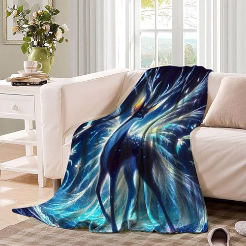 Couverture lit microfibre cerf imprimée 3D 127x152 cm plaids chauds - 4