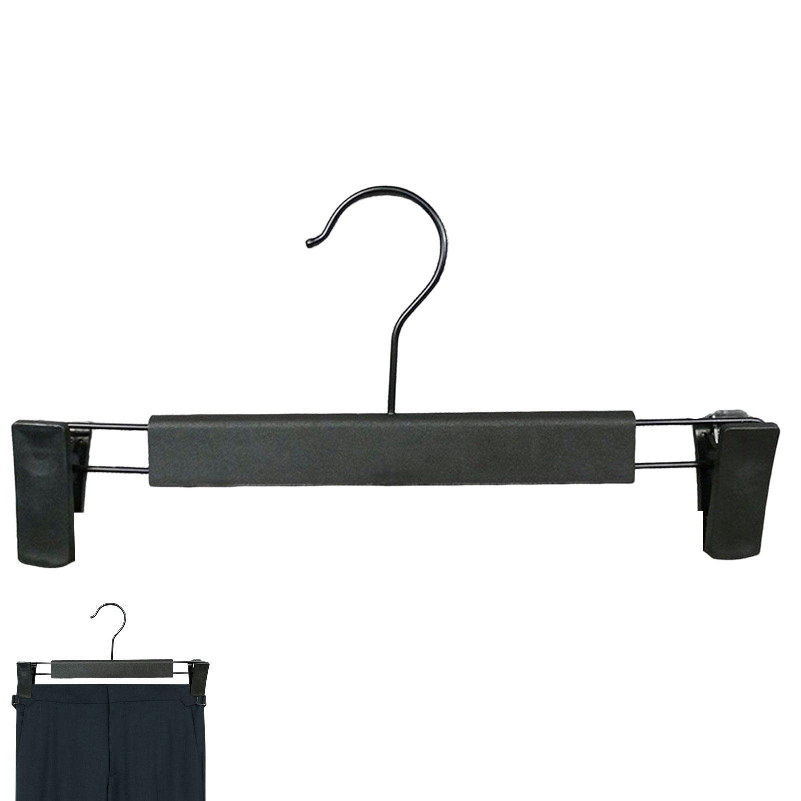 ZHOUHONG Pants Hangers with Clips - Clothes Pants Hangers with 2-Adjustable Anti-Rust Clips | Metal Hook Adjustable Extra Wide Skirt Hanger for Pants Jeans Clothes Skirt