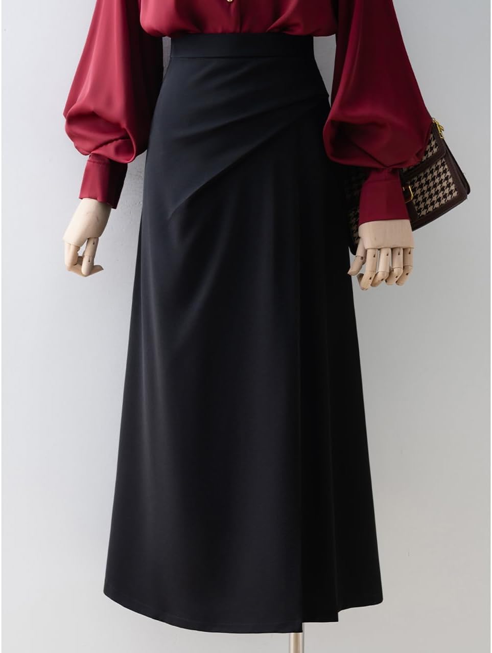 [インサク] レディース フレアスカート スーツ Aライン ロング ハイウエスト エレガント オフィス フォーマル ママ 通勤 卒業