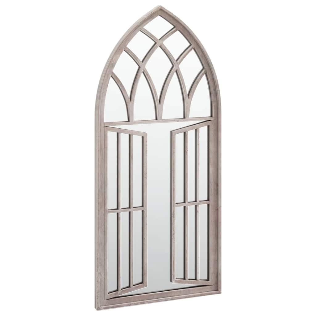 Specchio da giardino sabbia, 100 x 45 cm, in ferro con effetto ruggine, specchio da parete per giardino ed esterni, specchio decorativo per tutto il corpo con foro preforato, decorazione