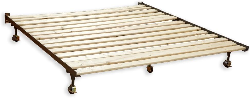Classic Brands Heavy Duty Attached Solid Wood Bed Support Slats, 60" W-Queen, White