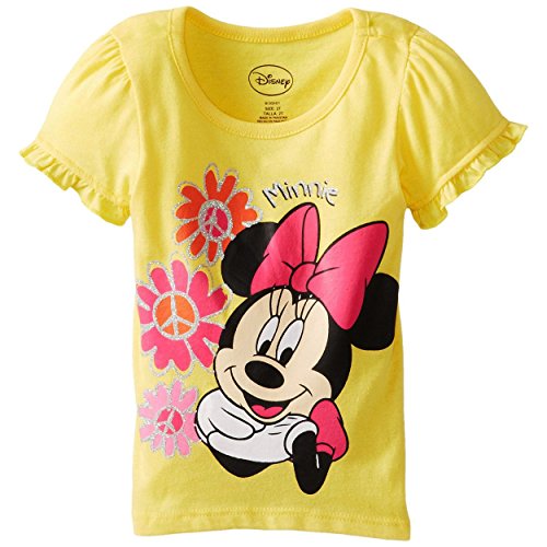 Disney Girls' Minnie Mouse Floral Short-Sleeve T-Shirt