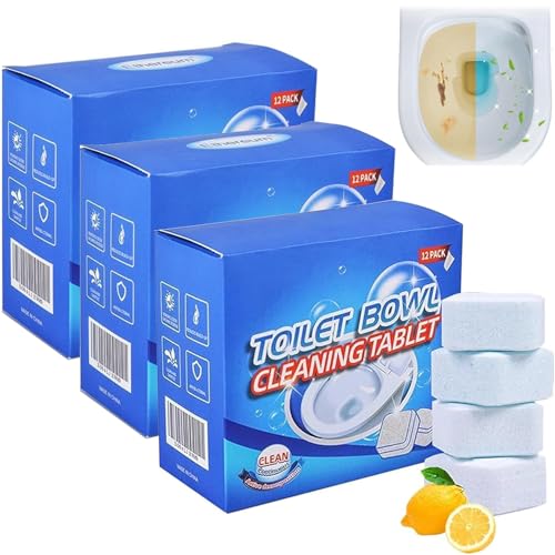 36 Piezas Tabletas Limpieza Inodoro,Frescura Higiénica y Protección Contra La Cal,Eliminar Depósitos Cal Rebeldes y Orina,Pastillas Limpiadoras para Inodoros para Toda La Familia
