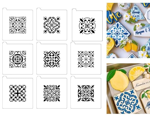 VRIOVN 9PCS Scroll Tile Stencils