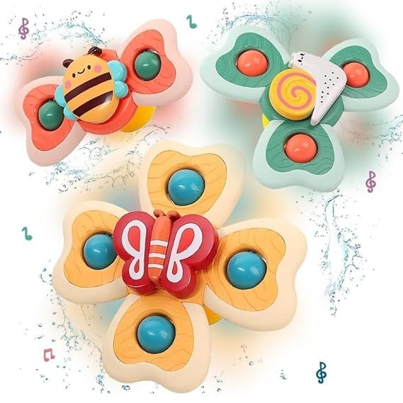 SHIVAARO 3 PCS Insect Suction Cup Bath Toy: Fun and Educational Bath Time Entertainment for Baby Boys and Girls 3