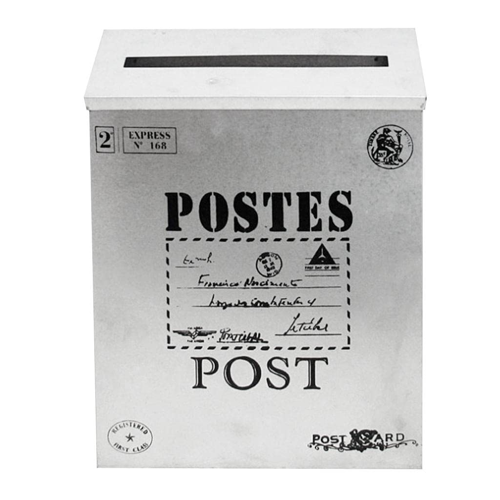 Vintage Galvanized Mailbox Letterbox Postbox Newspaper Holder Box White-1-image-49