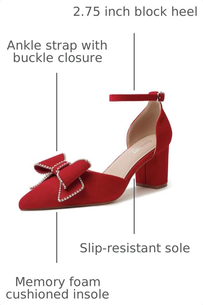 Image of Susanny Kitten Heels for Women Closed Pointed Toe Slingback Shoes