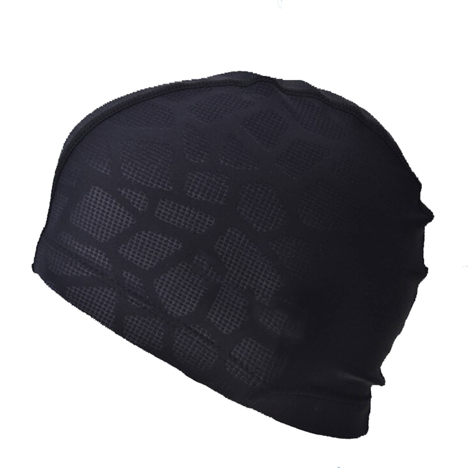 Bonnet de bain en tissu imperméable pour protéger les oreilles des cheveux longs - Bonnet de piscine requin haute élasticité flexible et durable pour homme et femme (noir)