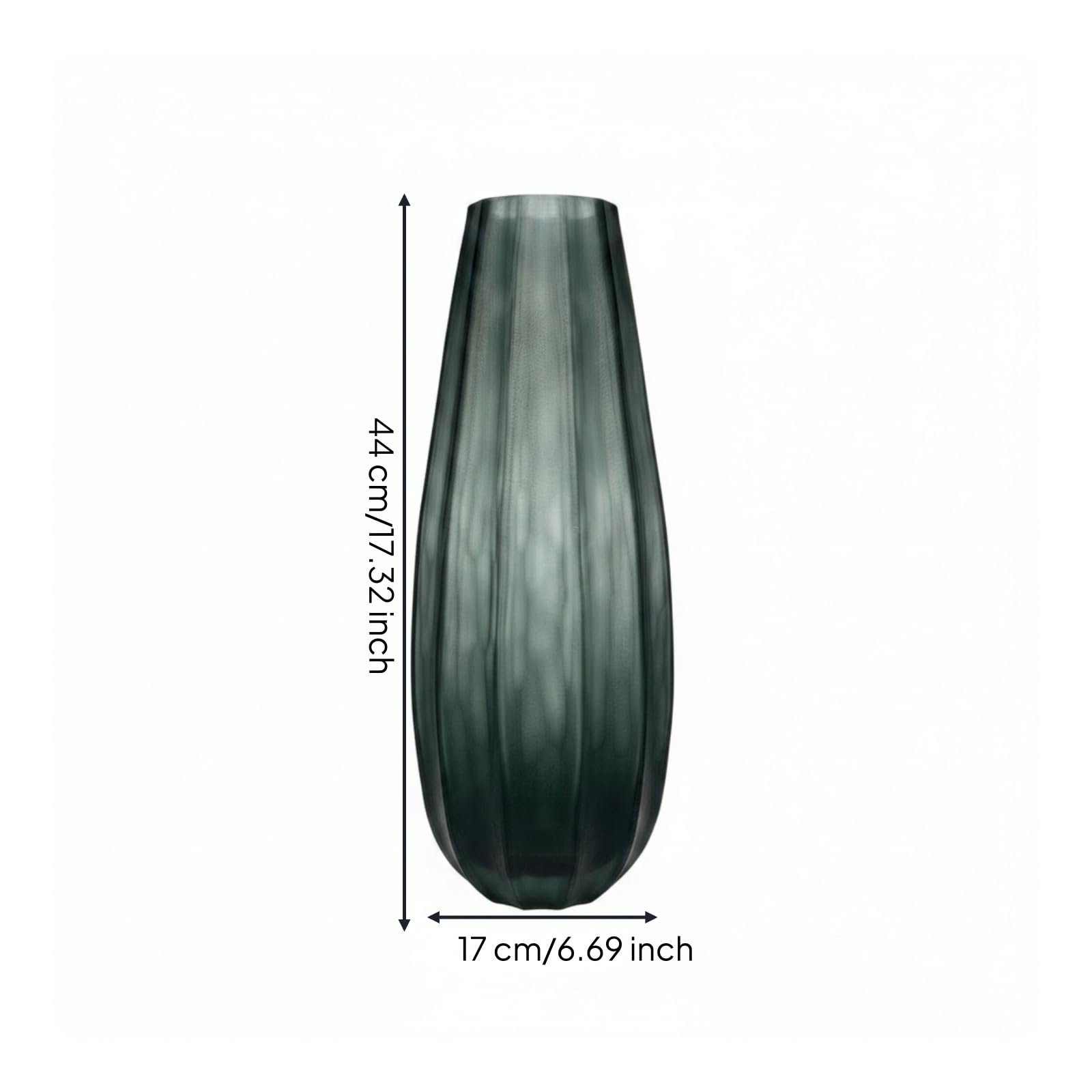 Colcolo Jarrón Grande Jarrón de Vidrio Florero Centro de Mesa Jarrón Decorativo con Grabado y Apariencia Moteada Que Aporta Elegancia Boca Amplia y Cuerpo, 17 44CM