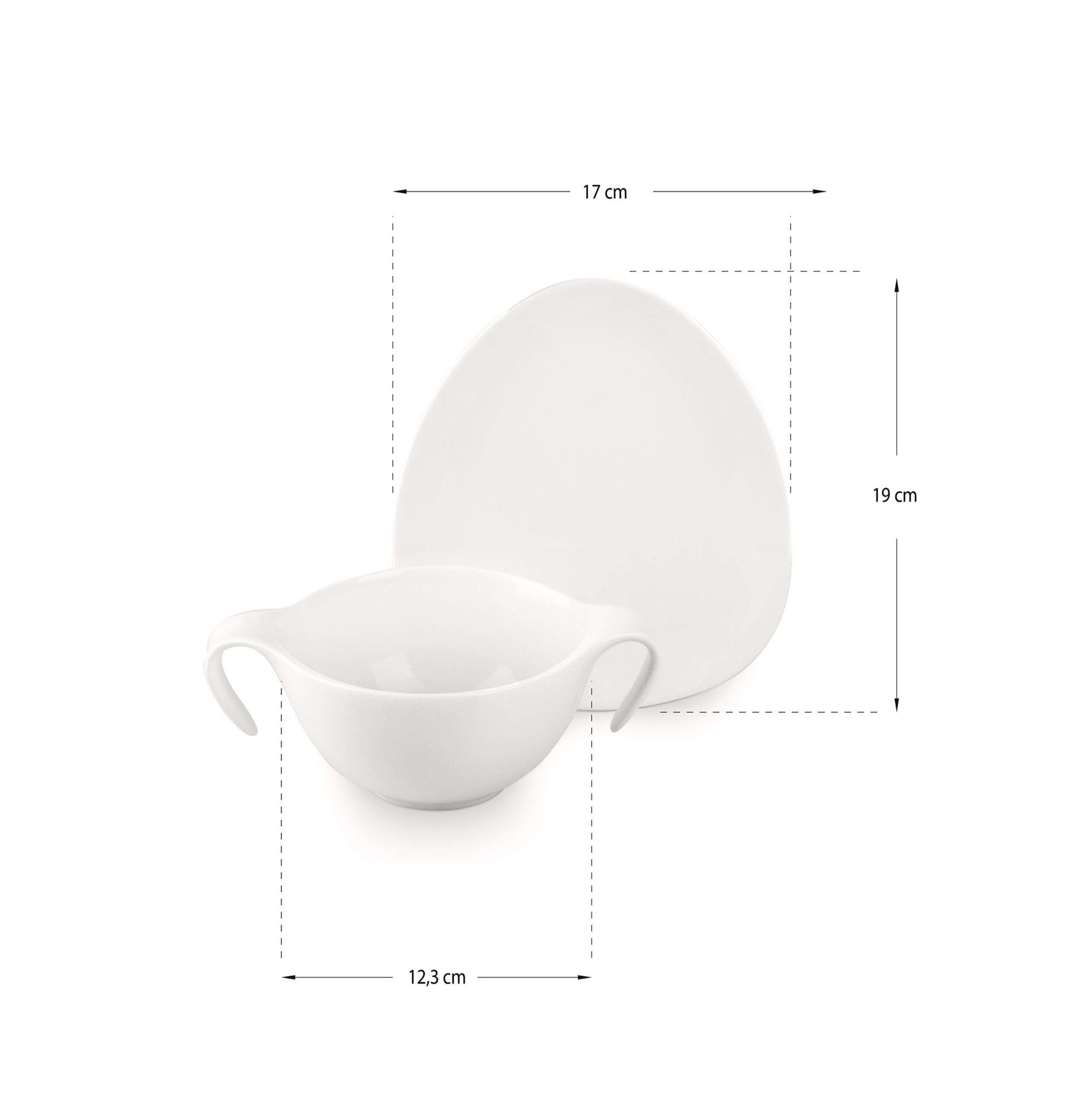 FranquiHOgar | Bols à consomé en porcelaine blanche modèle Ovum pour 6 |12 Pièces