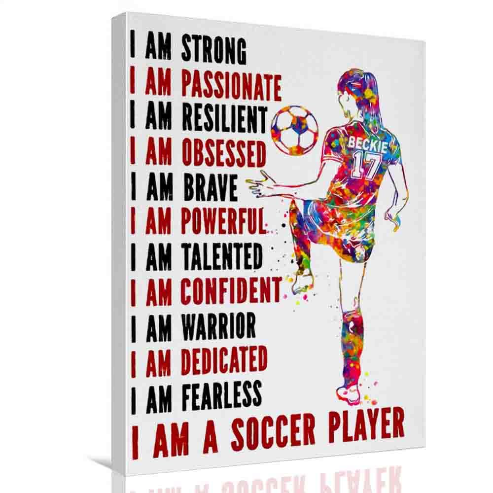 Soccer Player Watercolor Print