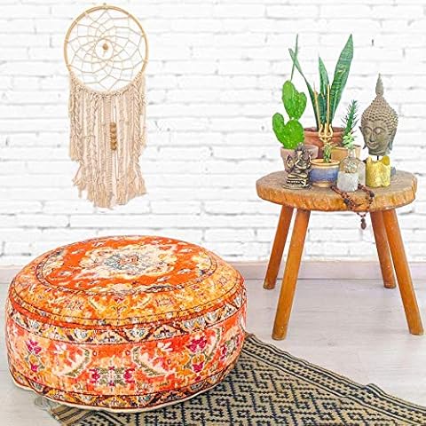 Mandala Life ART Bohemian Yoga Dekor Boden Kissenbezug - 60x20 cm - Runder Meditation Kissenbezug - Bedruckter Baumwollte Hocker Cover