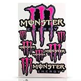ノーブランド品 汎用 モンスターエナジー Monster Energy モンエナ レーシング 車 レース チーム ロゴ エンブレム/ステッカー/シール/防水 耐光 デカール ピンク sticker0038-pink 用