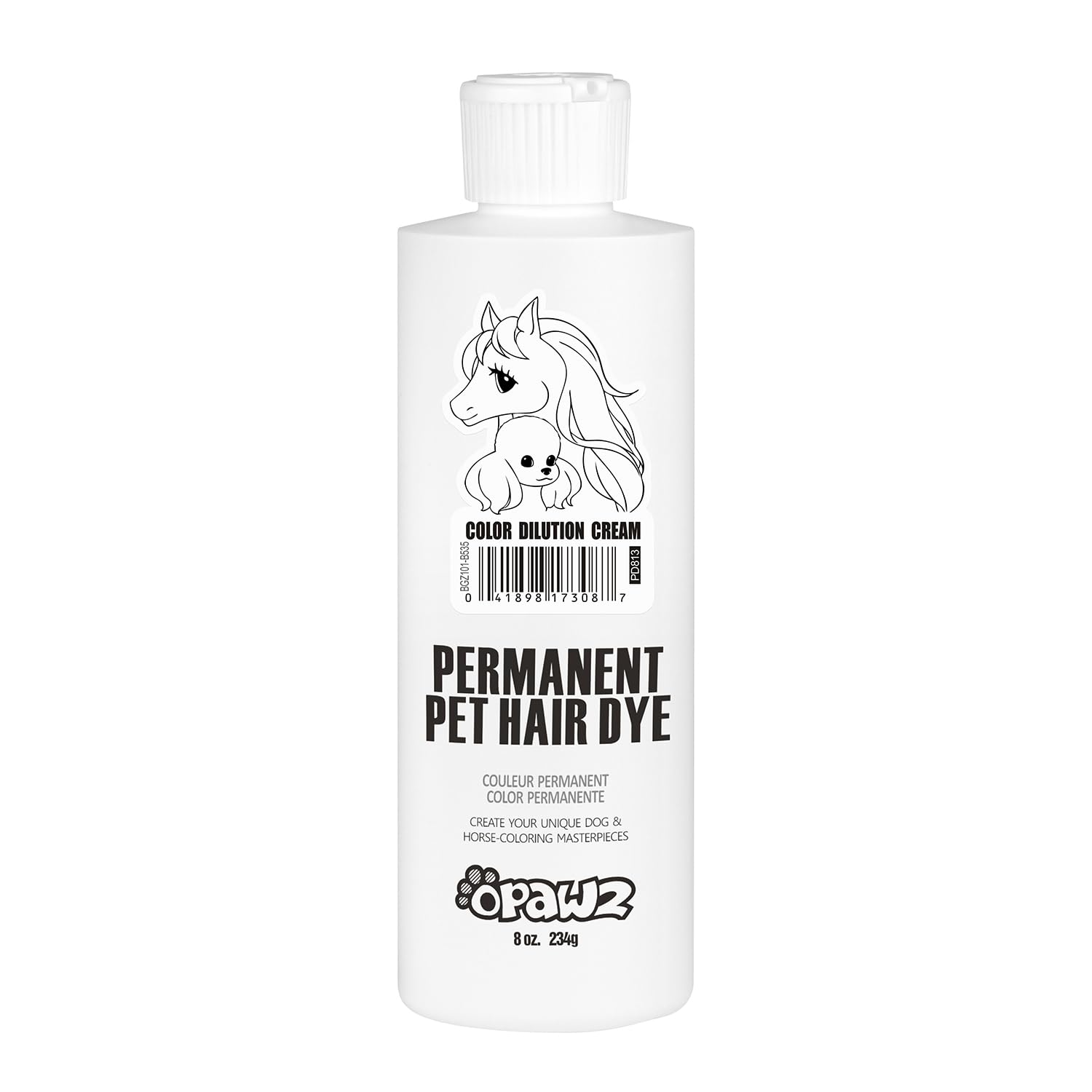OPAWZ Color Dilution Cream Only for Permanent Dog Hair Dye, Mixed with Permanent Pet Hair Dye to Create Unique Pet Grooming Masterpieces, 8 oz/234g
