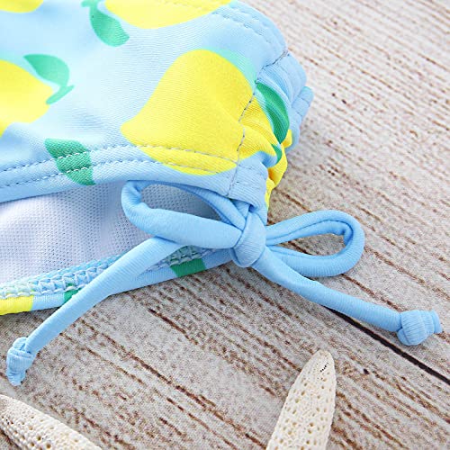 Betadog Girls Two Piece Floral Bikini Beach Sport Tankini Swimsuit Bathing Suits for 3-12 Years (Sky Blue, 10 Years)3