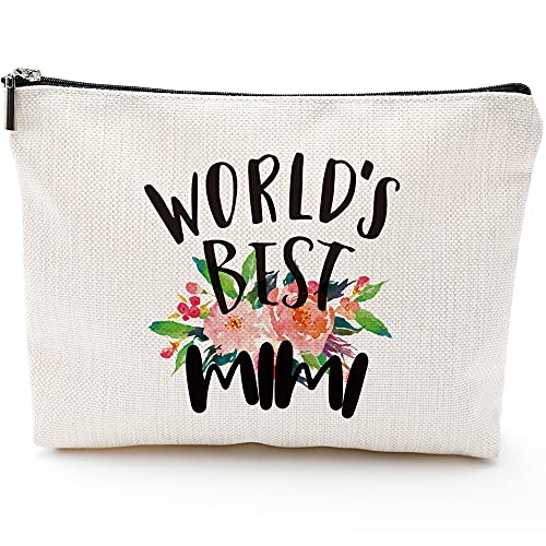 Mimi Gifts Grandma Gifts for Grandma' Birthday Gifts for Nana Elderly Gifts Grandparents Gifts from Granddaughter Grandson Mothersâ€™ Day Makeup Bag Giftsâ€”World Best Mimi