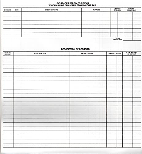 Check Desk Registers, Size 8 1/2" X 9 1/4", Executive Business Deskbook Large Format Check Transaction Registers (5 Registers) #TOP1