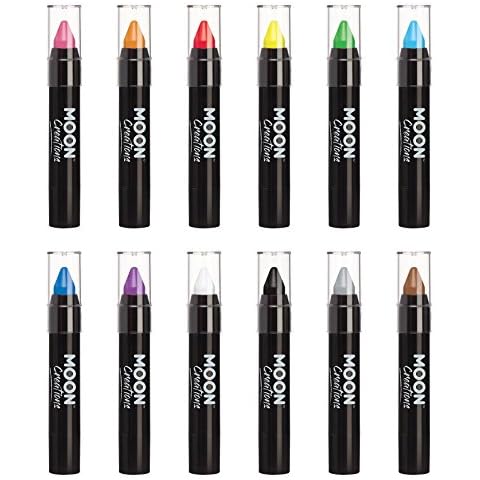 Face Paint Stick / Body Crayon Set of 12 Makeup for The Face & Body by Moon Creations - 0.12oz Cover
