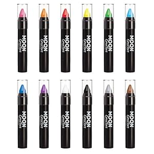 Lápices para la Cara/Cuerpo Caja de Creyones Maquillaje para la Cara y el Cuerpo por Moon Creations – 3.5g – Set de 12…