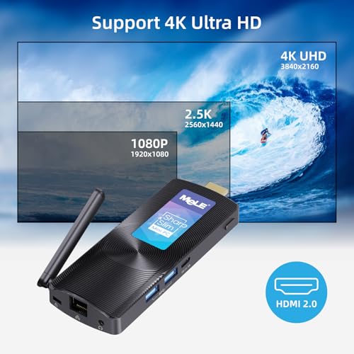 Image of MeLE Fanless Mini PC Stick PCG02, N100 Compute Stick with Windows 11 Pro, 8GB 128GB Micro Desktop Computer, Full Functional USB-C, Gigabit Ethernet BT5.1 on Business Office Industrial IoT Home