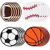 20Pcs Ball Iron On Patches Football Basketball Baseball Rugby Ball Embroidered Patches Sew On/Iron On Sports Patch for Clothing Bags Hat Decoration DIY Craft