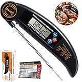 DILISS Instant Read Meat Thermometer, Super Fast Accurate Cooking Thermometer Electronic Kitchen Thermometer with Digital LCD, Collapsible Internal Probe for Food, Candy, Milk, Coffee, Tea, BBQ Grill