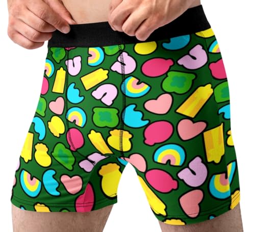Random Stock Apparel Men's Green Checked Clover St. Patrick's Day Boxer Briefs – Luck Infused Underwear