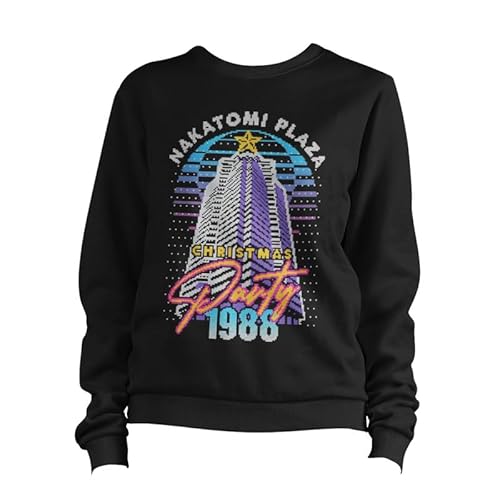 BeringTees Nakatomi Plaza Funny Action Movie Christmas Sweatshirt Jumper Ugly Festive 80s Xmas Outfit - S BLACK